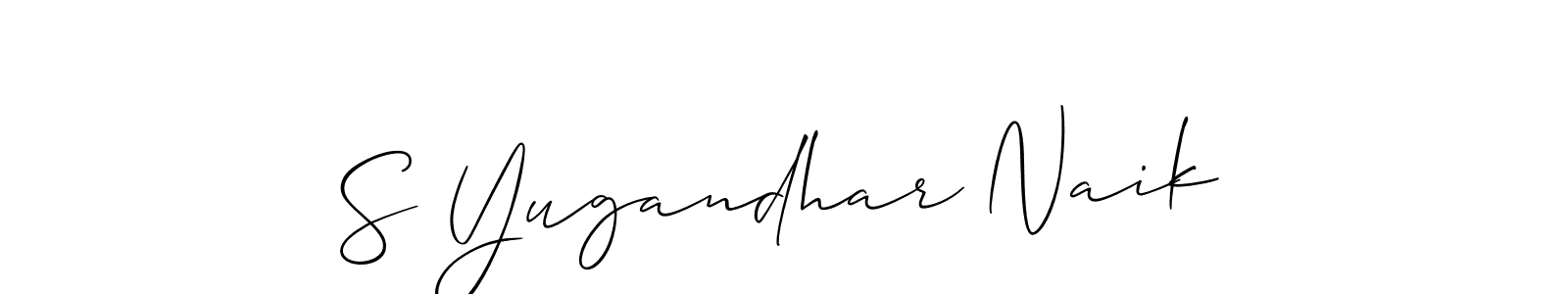 Also we have S Yugandhar Naik name is the best signature style. Create professional handwritten signature collection using Allison_Script autograph style. S Yugandhar Naik signature style 2 images and pictures png