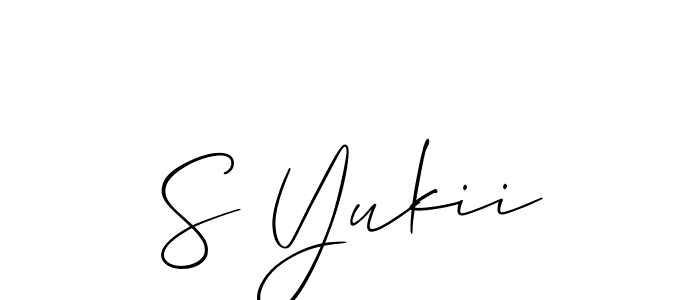 Allison_Script is a professional signature style that is perfect for those who want to add a touch of class to their signature. It is also a great choice for those who want to make their signature more unique. Get S Yukii name to fancy signature for free. S Yukii signature style 2 images and pictures png