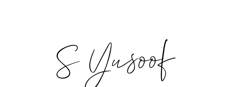 S Yusoof stylish signature style. Best Handwritten Sign (Allison_Script) for my name. Handwritten Signature Collection Ideas for my name S Yusoof. S Yusoof signature style 2 images and pictures png