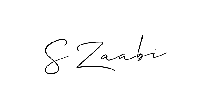 How to make S Zaabi name signature. Use Allison_Script style for creating short signs online. This is the latest handwritten sign. S Zaabi signature style 2 images and pictures png