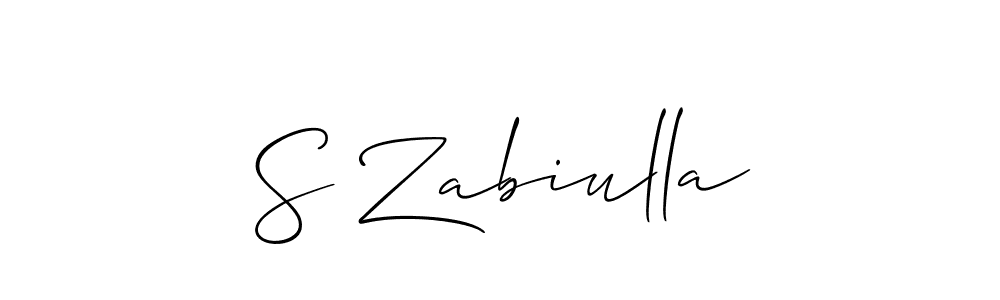 You should practise on your own different ways (Allison_Script) to write your name (S Zabiulla) in signature. don't let someone else do it for you. S Zabiulla signature style 2 images and pictures png