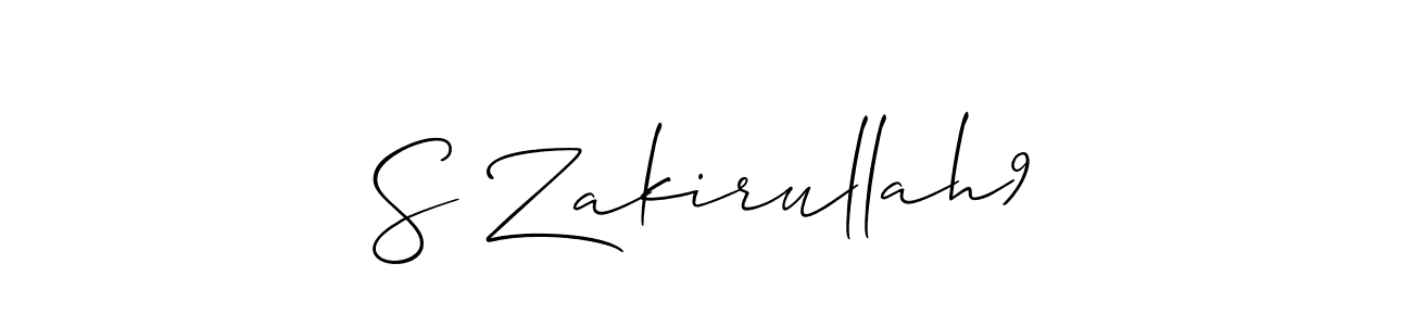 Create a beautiful signature design for name S Zakirullah9. With this signature (Allison_Script) fonts, you can make a handwritten signature for free. S Zakirullah9 signature style 2 images and pictures png