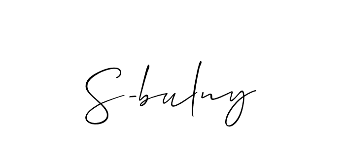 The best way (Allison_Script) to make a short signature is to pick only two or three words in your name. The name S-bulny include a total of six letters. For converting this name. S-bulny signature style 2 images and pictures png