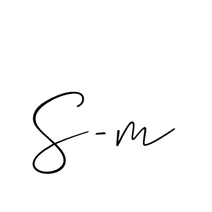 How to make S-m signature? Allison_Script is a professional autograph style. Create handwritten signature for S-m name. S-m signature style 2 images and pictures png