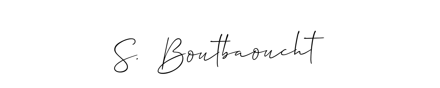 if you are searching for the best signature style for your name S.  Boutbaoucht. so please give up your signature search. here we have designed multiple signature styles  using Allison_Script. S.  Boutbaoucht signature style 2 images and pictures png