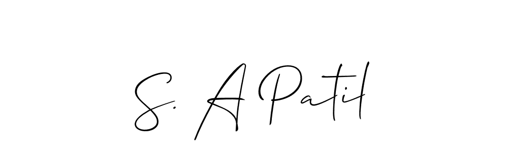 Make a beautiful signature design for name S. A Patil. With this signature (Allison_Script) style, you can create a handwritten signature for free. S. A Patil signature style 2 images and pictures png