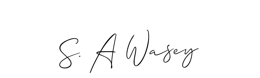 Use a signature maker to create a handwritten signature online. With this signature software, you can design (Allison_Script) your own signature for name S. A Wasey. S. A Wasey signature style 2 images and pictures png