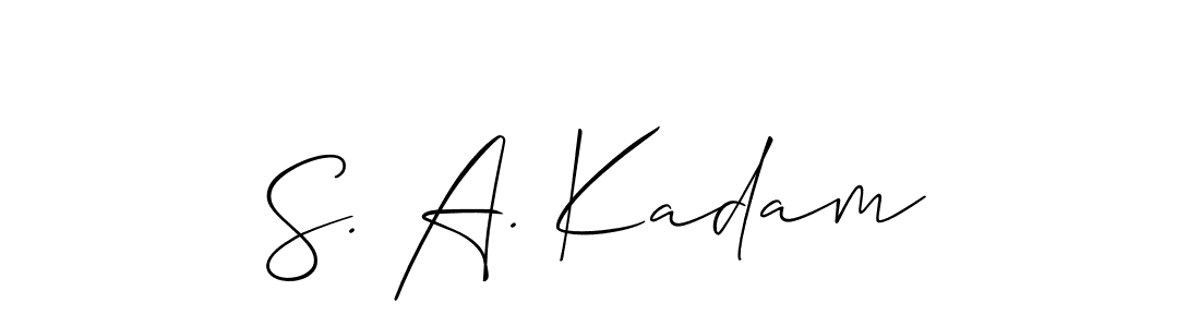 Similarly Allison_Script is the best handwritten signature design. Signature creator online .You can use it as an online autograph creator for name S. A. Kadam. S. A. Kadam signature style 2 images and pictures png