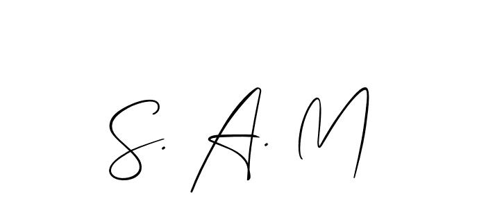 How to Draw S. A. M signature style? Allison_Script is a latest design signature styles for name S. A. M. S. A. M signature style 2 images and pictures png