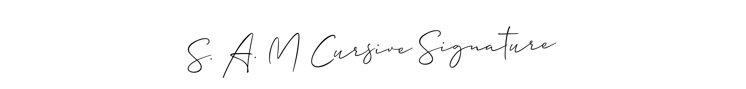 How to Draw S. A. M Cursive Signature signature style? Allison_Script is a latest design signature styles for name S. A. M Cursive Signature. S. A. M Cursive Signature signature style 2 images and pictures png