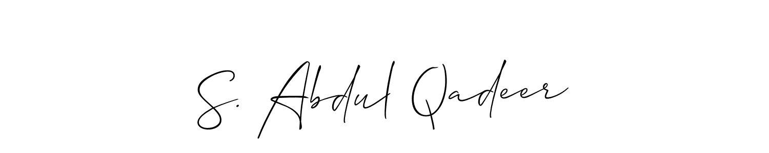 Similarly Allison_Script is the best handwritten signature design. Signature creator online .You can use it as an online autograph creator for name S. Abdul Qadeer. S. Abdul Qadeer signature style 2 images and pictures png