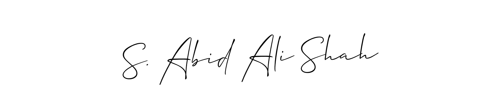 You should practise on your own different ways (Allison_Script) to write your name (S. Abid Ali Shah) in signature. don't let someone else do it for you. S. Abid Ali Shah signature style 2 images and pictures png