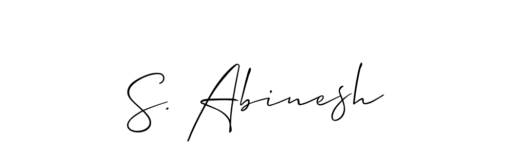 Make a short S. Abinesh signature style. Manage your documents anywhere anytime using Allison_Script. Create and add eSignatures, submit forms, share and send files easily. S. Abinesh signature style 2 images and pictures png