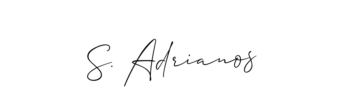 The best way (Allison_Script) to make a short signature is to pick only two or three words in your name. The name S. Adrianos include a total of six letters. For converting this name. S. Adrianos signature style 2 images and pictures png