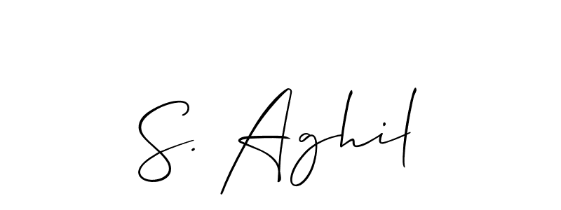 How to make S. Aghil name signature. Use Allison_Script style for creating short signs online. This is the latest handwritten sign. S. Aghil signature style 2 images and pictures png