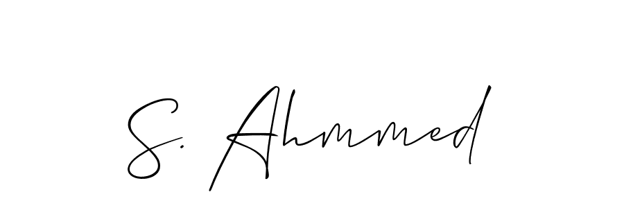 Design your own signature with our free online signature maker. With this signature software, you can create a handwritten (Allison_Script) signature for name S. Ahmmed. S. Ahmmed signature style 2 images and pictures png