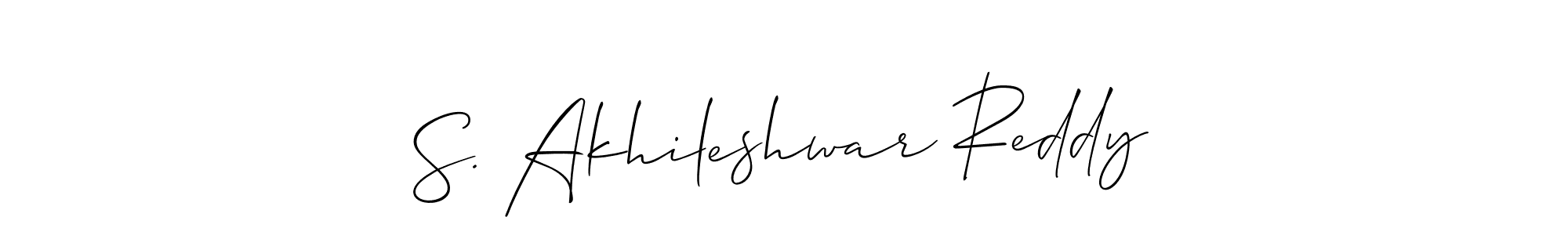 This is the best signature style for the S. Akhileshwar Reddy name. Also you like these signature font (Allison_Script). Mix name signature. S. Akhileshwar Reddy signature style 2 images and pictures png