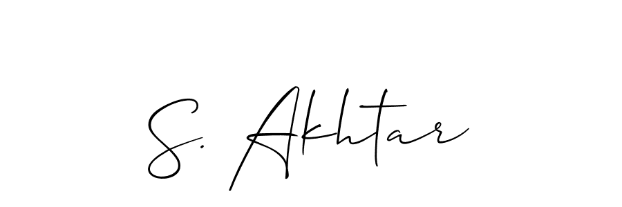 You should practise on your own different ways (Allison_Script) to write your name (S. Akhtar) in signature. don't let someone else do it for you. S. Akhtar signature style 2 images and pictures png