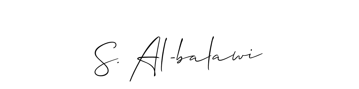 Also You can easily find your signature by using the search form. We will create S. Al-balawi name handwritten signature images for you free of cost using Allison_Script sign style. S. Al-balawi signature style 2 images and pictures png