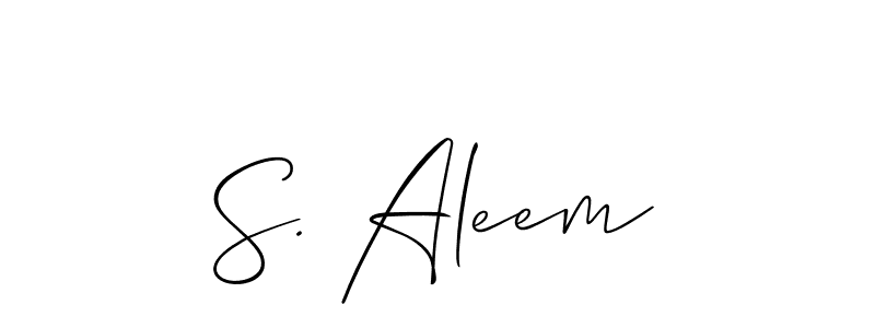 Best and Professional Signature Style for S. Aleem. Allison_Script Best Signature Style Collection. S. Aleem signature style 2 images and pictures png