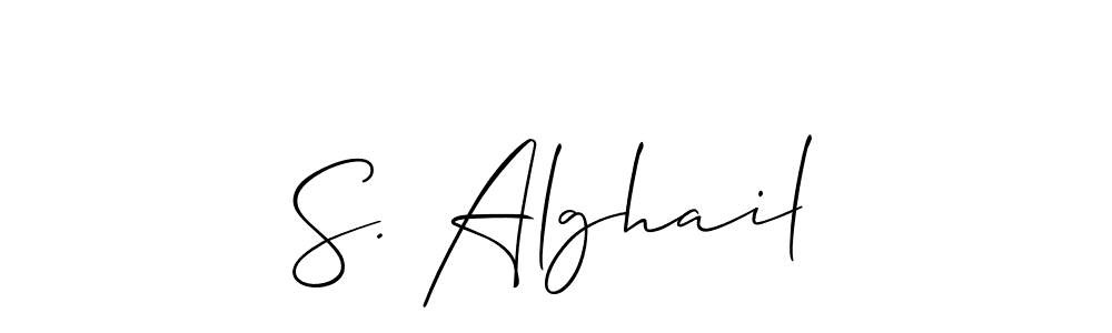 It looks lik you need a new signature style for name S. Alghail. Design unique handwritten (Allison_Script) signature with our free signature maker in just a few clicks. S. Alghail signature style 2 images and pictures png
