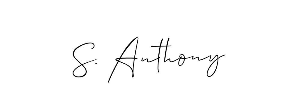 Allison_Script is a professional signature style that is perfect for those who want to add a touch of class to their signature. It is also a great choice for those who want to make their signature more unique. Get S. Anthony name to fancy signature for free. S. Anthony signature style 2 images and pictures png