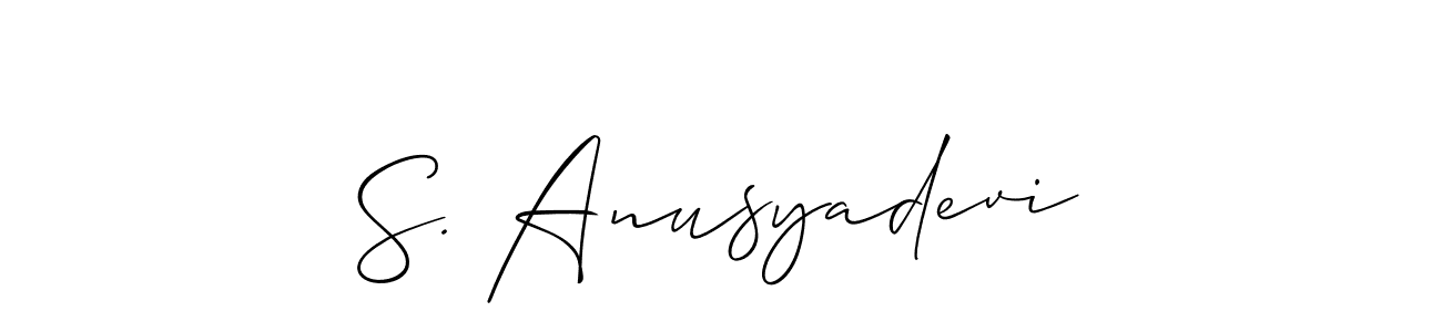 How to Draw S. Anusyadevi signature style? Allison_Script is a latest design signature styles for name S. Anusyadevi. S. Anusyadevi signature style 2 images and pictures png