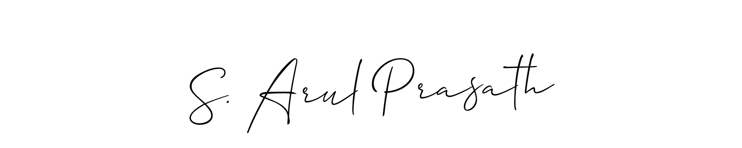 Make a beautiful signature design for name S. Arul Prasath. With this signature (Allison_Script) style, you can create a handwritten signature for free. S. Arul Prasath signature style 2 images and pictures png