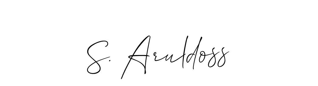 You should practise on your own different ways (Allison_Script) to write your name (S. Aruldoss) in signature. don't let someone else do it for you. S. Aruldoss signature style 2 images and pictures png