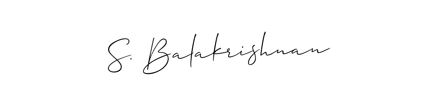 This is the best signature style for the S. Balakrishnan name. Also you like these signature font (Allison_Script). Mix name signature. S. Balakrishnan signature style 2 images and pictures png