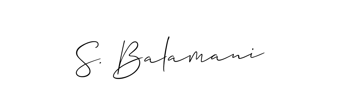 Use a signature maker to create a handwritten signature online. With this signature software, you can design (Allison_Script) your own signature for name S. Balamani. S. Balamani signature style 2 images and pictures png