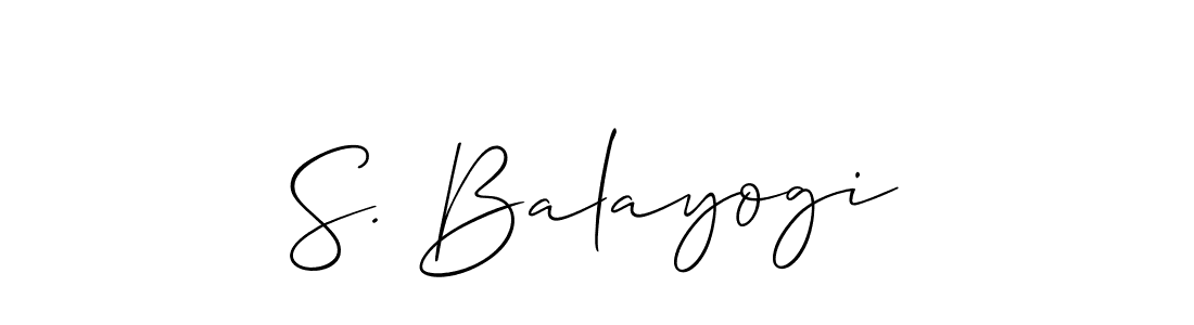 You should practise on your own different ways (Allison_Script) to write your name (S. Balayogi) in signature. don't let someone else do it for you. S. Balayogi signature style 2 images and pictures png