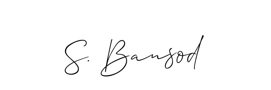 if you are searching for the best signature style for your name S. Bansod. so please give up your signature search. here we have designed multiple signature styles  using Allison_Script. S. Bansod signature style 2 images and pictures png