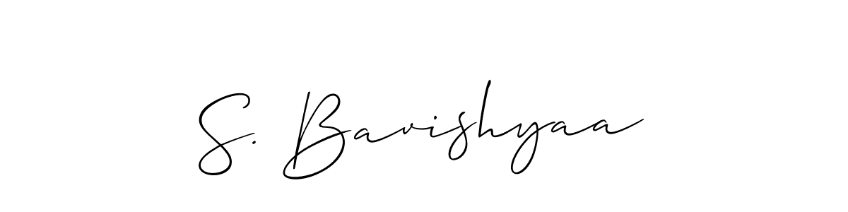 Also we have S. Bavishyaa name is the best signature style. Create professional handwritten signature collection using Allison_Script autograph style. S. Bavishyaa signature style 2 images and pictures png