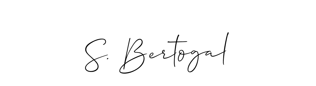 The best way (Allison_Script) to make a short signature is to pick only two or three words in your name. The name S. Bertogal include a total of six letters. For converting this name. S. Bertogal signature style 2 images and pictures png