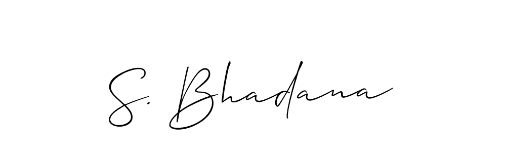 How to make S. Bhadana signature? Allison_Script is a professional autograph style. Create handwritten signature for S. Bhadana name. S. Bhadana signature style 2 images and pictures png