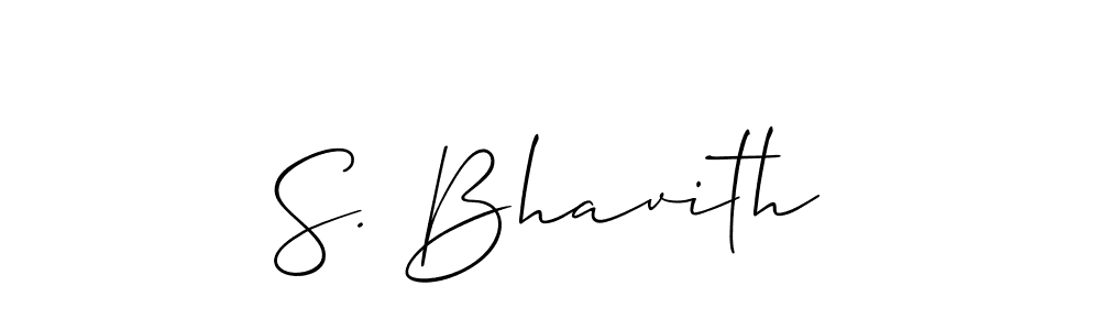 How to make S. Bhavith name signature. Use Allison_Script style for creating short signs online. This is the latest handwritten sign. S. Bhavith signature style 2 images and pictures png