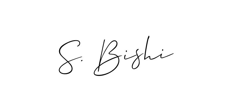 You should practise on your own different ways (Allison_Script) to write your name (S. Bishi) in signature. don't let someone else do it for you. S. Bishi signature style 2 images and pictures png