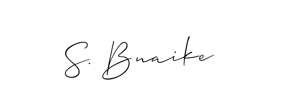 It looks lik you need a new signature style for name S. Bnaike. Design unique handwritten (Allison_Script) signature with our free signature maker in just a few clicks. S. Bnaike signature style 2 images and pictures png