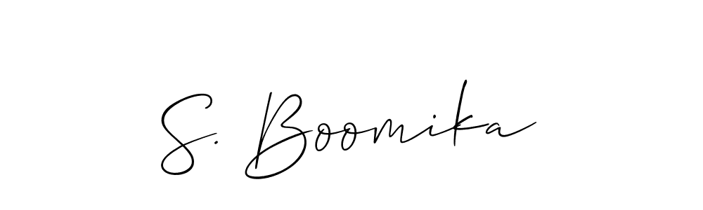 How to make S. Boomika name signature. Use Allison_Script style for creating short signs online. This is the latest handwritten sign. S. Boomika signature style 2 images and pictures png