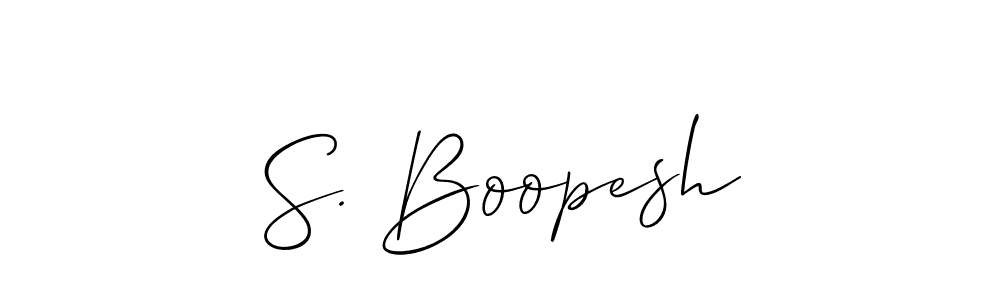 Also You can easily find your signature by using the search form. We will create S. Boopesh name handwritten signature images for you free of cost using Allison_Script sign style. S. Boopesh signature style 2 images and pictures png