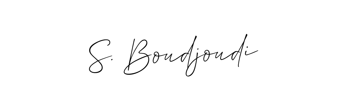 It looks lik you need a new signature style for name S. Boudjoudi. Design unique handwritten (Allison_Script) signature with our free signature maker in just a few clicks. S. Boudjoudi signature style 2 images and pictures png