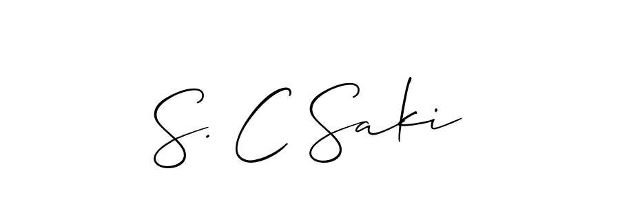 How to make S. C Saki signature? Allison_Script is a professional autograph style. Create handwritten signature for S. C Saki name. S. C Saki signature style 2 images and pictures png