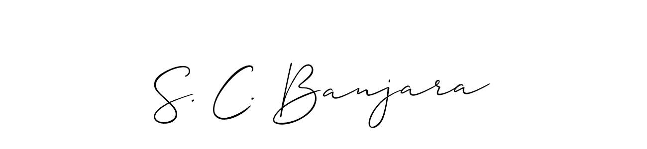 Design your own signature with our free online signature maker. With this signature software, you can create a handwritten (Allison_Script) signature for name S. C. Banjara. S. C. Banjara signature style 2 images and pictures png