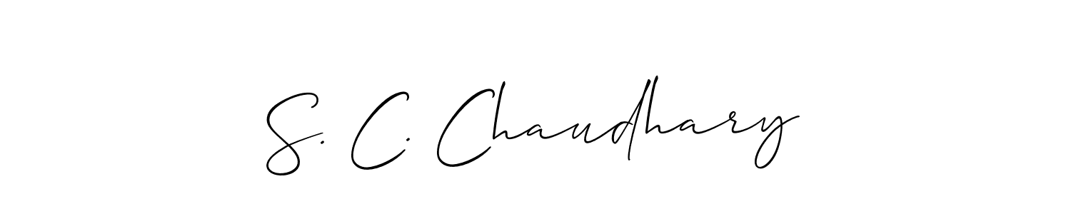 Also You can easily find your signature by using the search form. We will create S. C. Chaudhary name handwritten signature images for you free of cost using Allison_Script sign style. S. C. Chaudhary signature style 2 images and pictures png