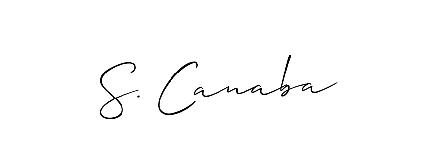 How to Draw S. Canaba signature style? Allison_Script is a latest design signature styles for name S. Canaba. S. Canaba signature style 2 images and pictures png