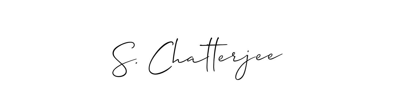 Use a signature maker to create a handwritten signature online. With this signature software, you can design (Allison_Script) your own signature for name S. Chatterjee. S. Chatterjee signature style 2 images and pictures png