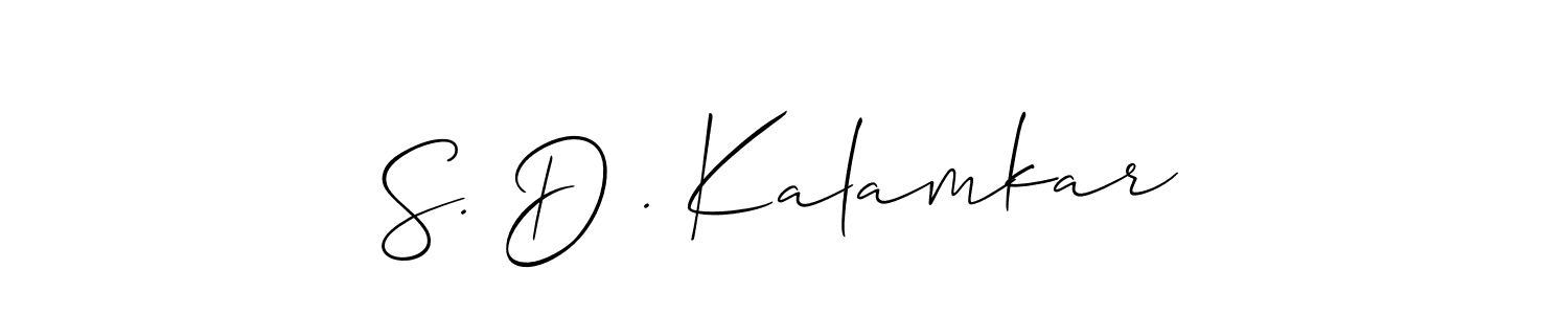 Use a signature maker to create a handwritten signature online. With this signature software, you can design (Allison_Script) your own signature for name S. D . Kalamkar. S. D . Kalamkar signature style 2 images and pictures png