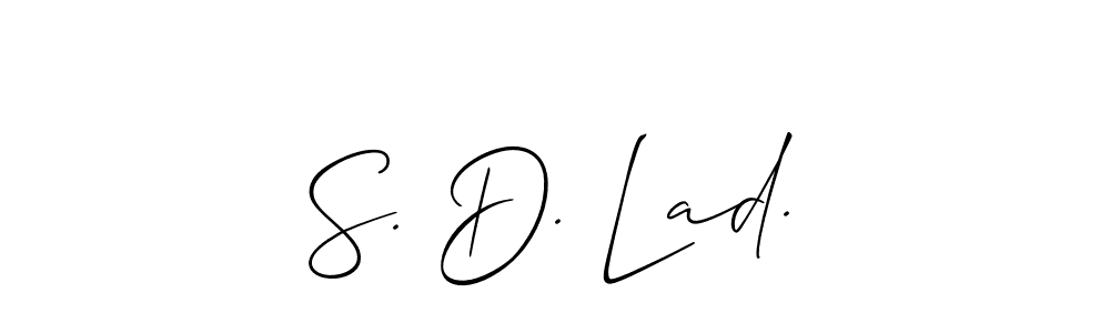 It looks lik you need a new signature style for name S. D. Lad.. Design unique handwritten (Allison_Script) signature with our free signature maker in just a few clicks. S. D. Lad. signature style 2 images and pictures png