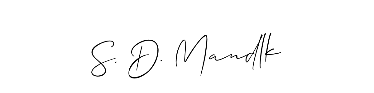 Use a signature maker to create a handwritten signature online. With this signature software, you can design (Allison_Script) your own signature for name S. D. Mandlk. S. D. Mandlk signature style 2 images and pictures png